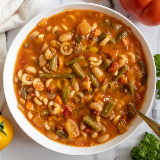 Fresh Tomato Minestrone Soup