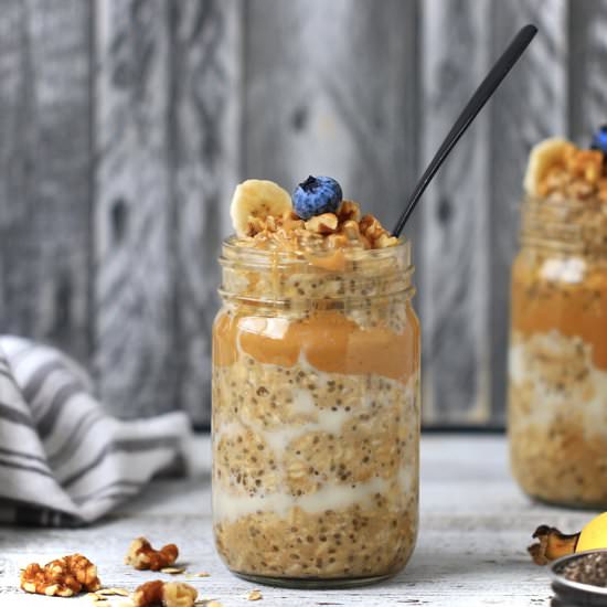 Peanut Butter Banana Overnight Oats