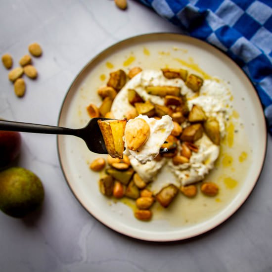 Burrata with Pears and Brown Butter
