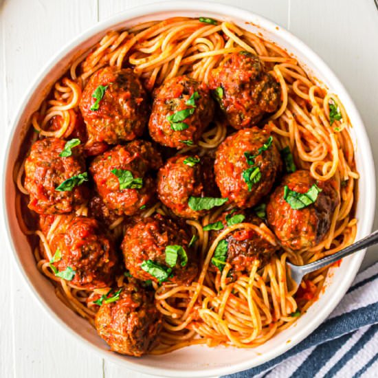 Baked Beef Italian Meatballs