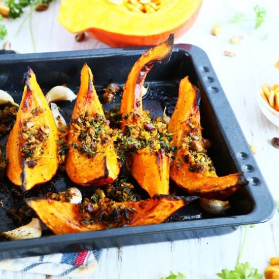 Roast Pumpkin and Pistachio Gremola