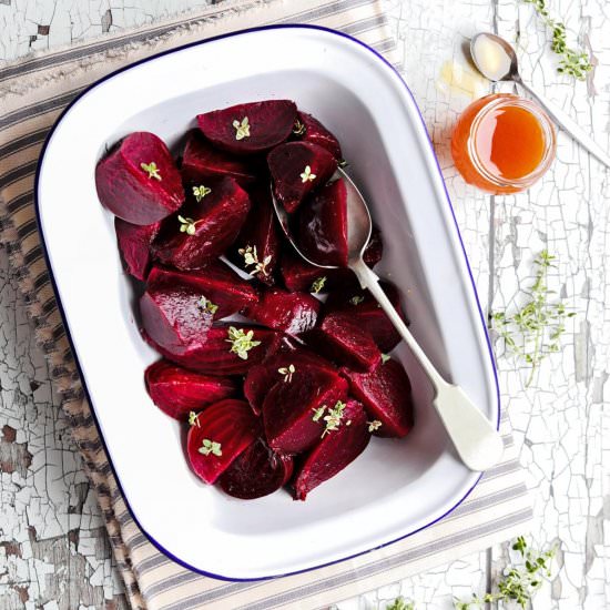 Roast Beetroot with Honey & Thyme