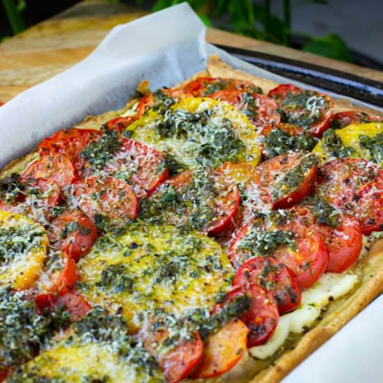 Roasted Pesto Tomato Tart