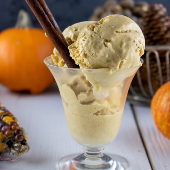 Homemade Creamy Pumpkin Ice Cream