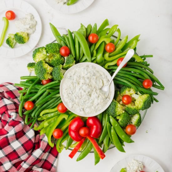 Christmas Wreath Veggie Tray