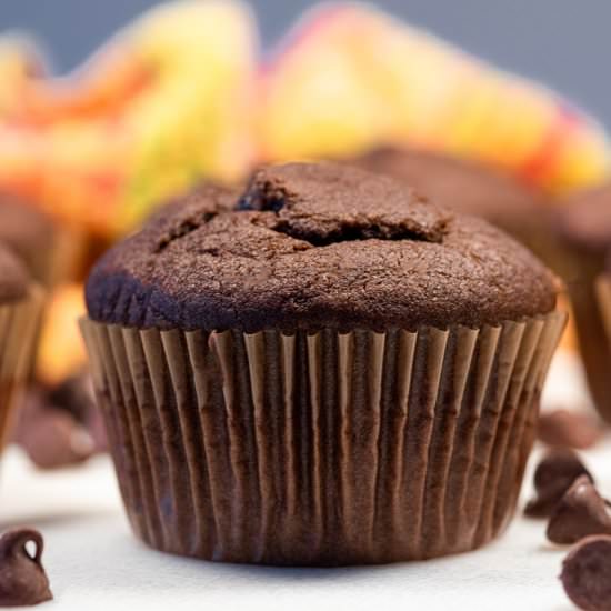 Easy Vegan Double Chocolate Muffins