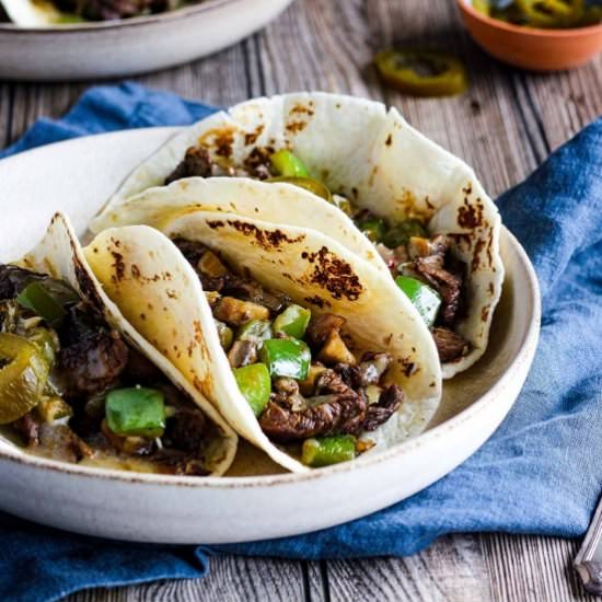 Philly Cheesesteak Tacos