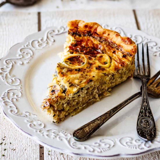 Leek and Mushroom Quiche