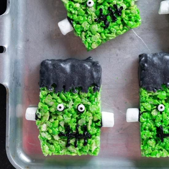 Frankenstein Rice Krispie Treats