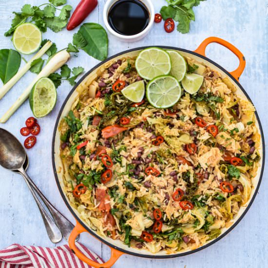 ONE-POT ASIAN CABBAGE & RICE [VEGAN