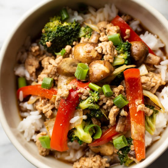 ground turkey stir fry