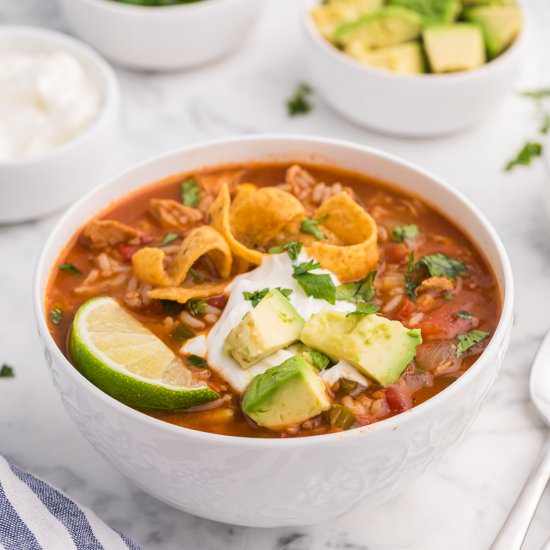 Southwest Chicken and Rice Soup