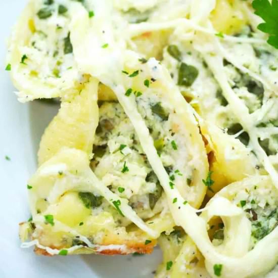 Chicken Alfredo Stuffed Shells