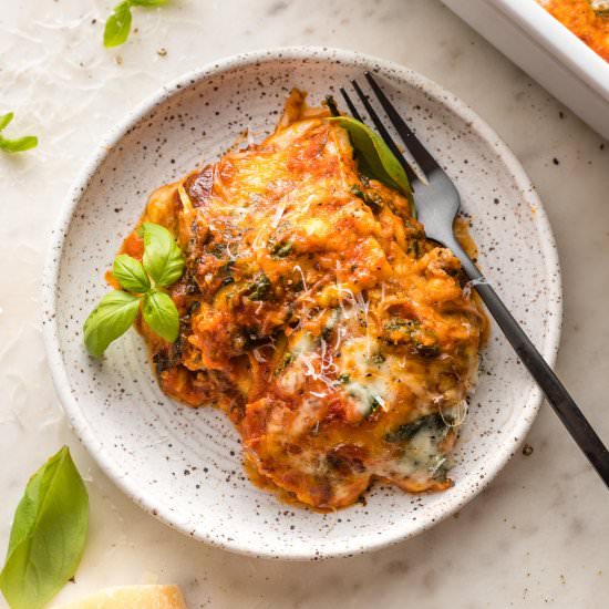 Baked Ravioli with Spinach