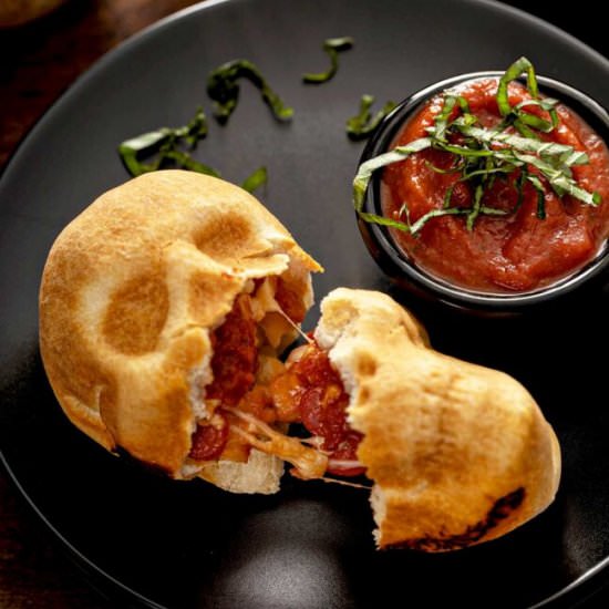 Halloween Pizza Skulls