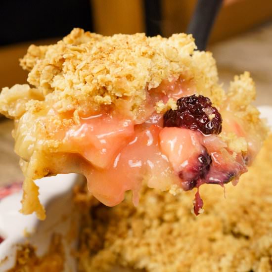 Apple and Blackberry Crumble