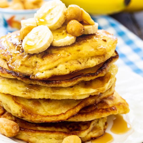 Banana Macadamia Pancakes
