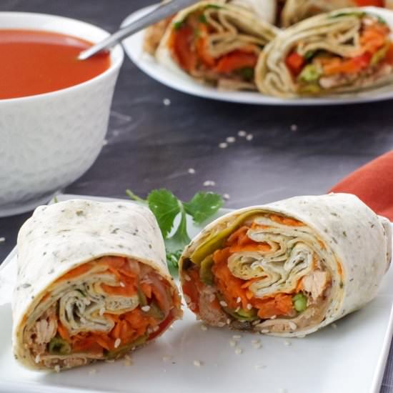 Healthy Leftover Turkey Wraps