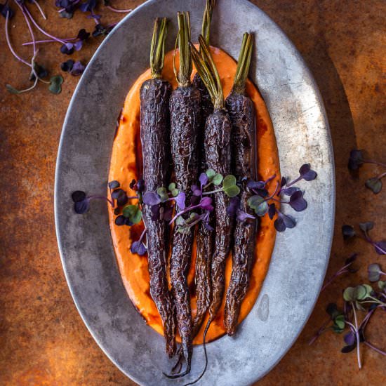Roasted Carrots with Harissa Yogurt