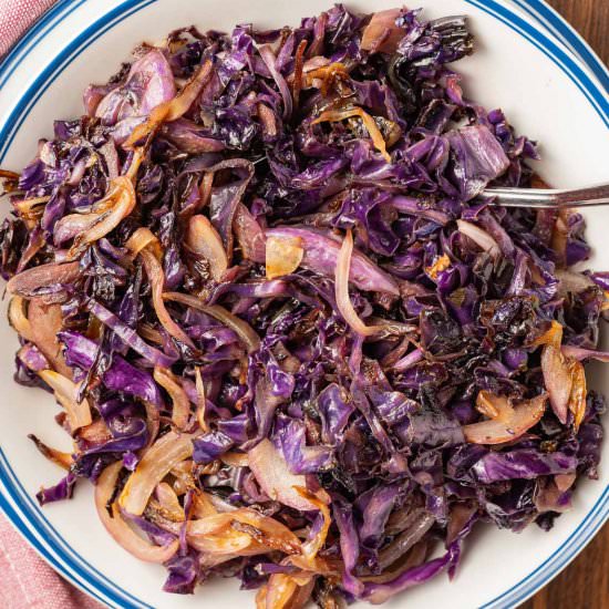 Fried Red Cabbage and Onions
