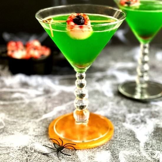 Green Halloween Lychee Gin Cocktail