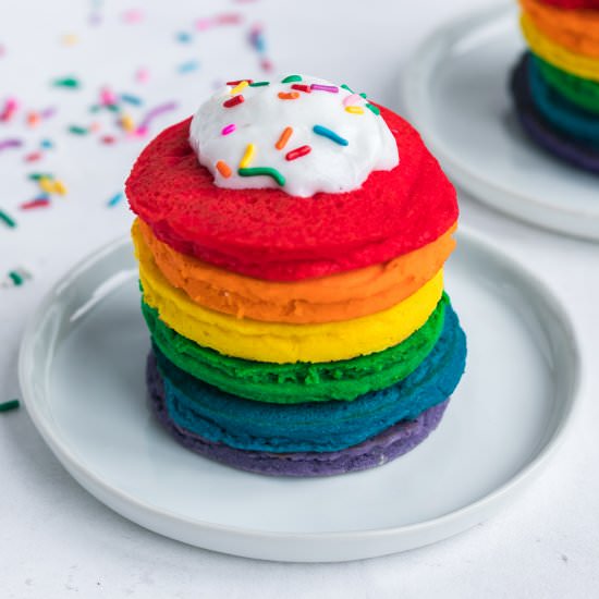 Low-Carb Rainbow Pancakes