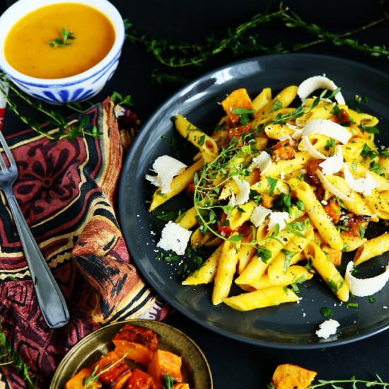 Pasta with Creamy Pumpkin Sauce