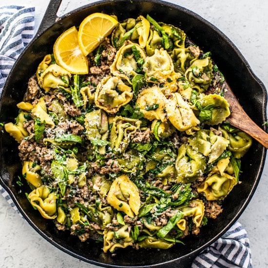 one-pan tortellini & sausage