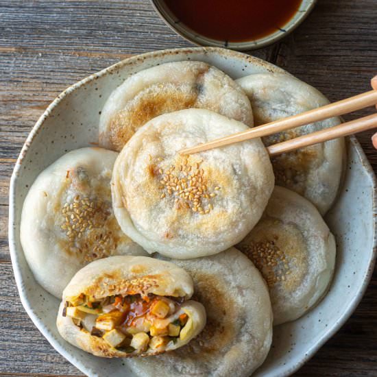 Pan-fried mochi bun
