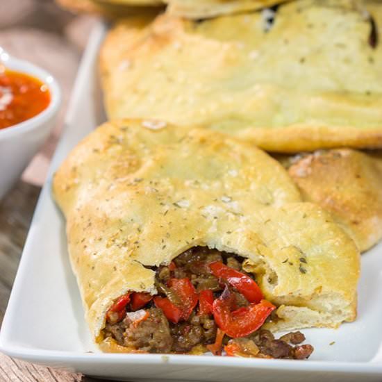Sausage and Peppers Calzone