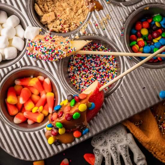 DIY Sliced Caramel Apple Bar
