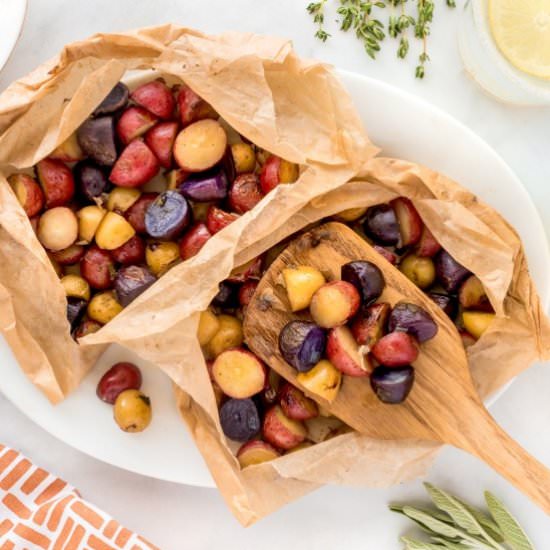 Creamer Potatoes en Papillote