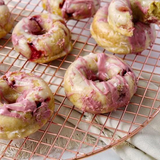 Strawberry Kefir Baked Donuts