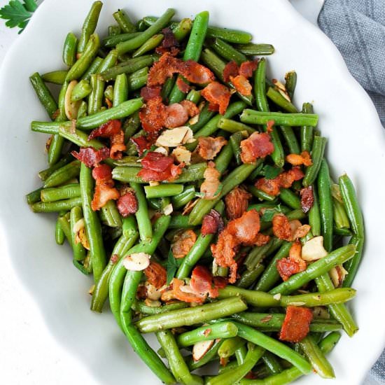 Green Beans Almondine with Bacon
