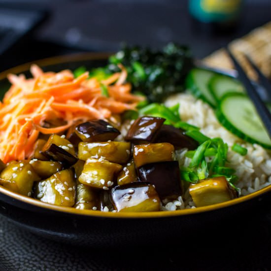 Teriyaki Aubergine Donburi