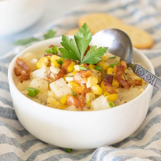Potato Chowder with Corn and Bacon