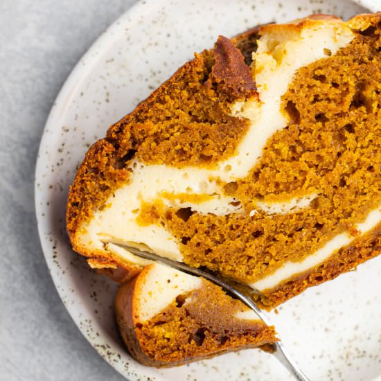 Cream Cheese Swirl Pumpkin Bread