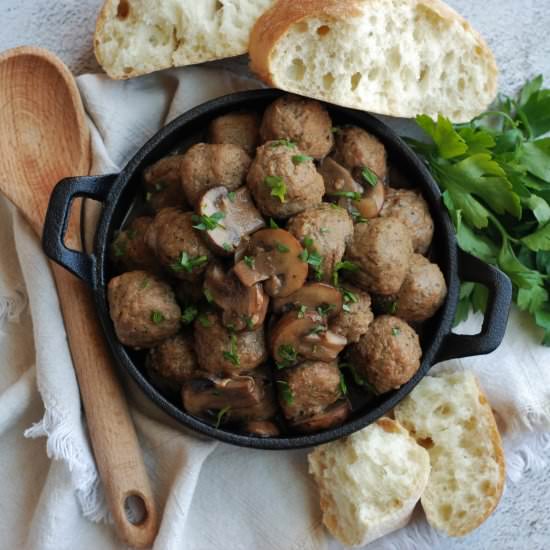 Mushroom Marsala Meatball Skillet