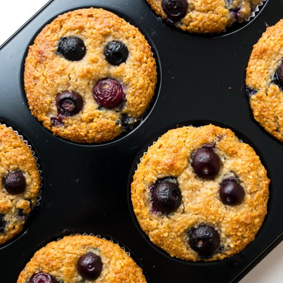 Almond Flour Blueberry Muffins