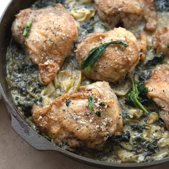 Easy Spinach Artichoke Chicken