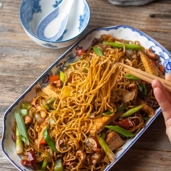Vegan Kung Pao Stir-Fry Noodles