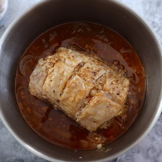 Pork loin with beer sauce