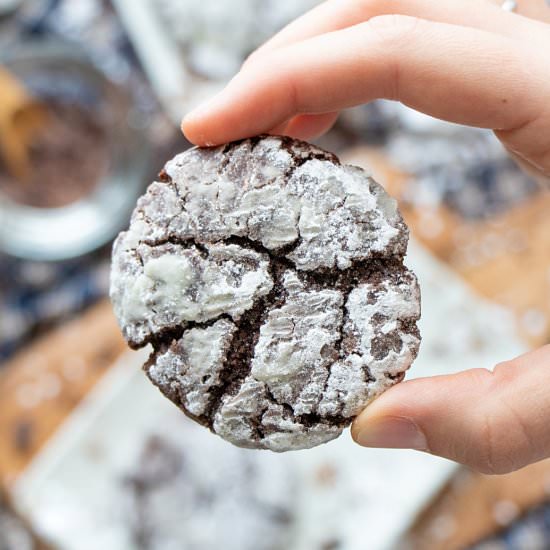 Vegan Chocolate Crinkle Cookies