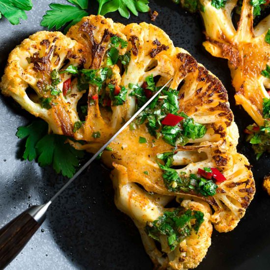 Chimichurri Cauliflower Steaks