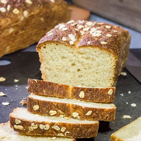 No Knead Honey Oat Bread