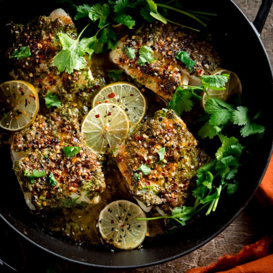 Easy Cod Bake with Coriander & Lime