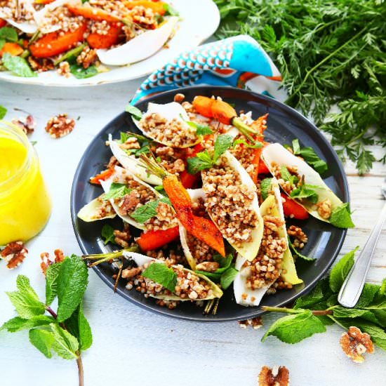 Roasted Carrot Buckwheat Salad with