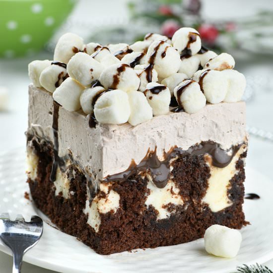 Hot Chocolate Poke Cake