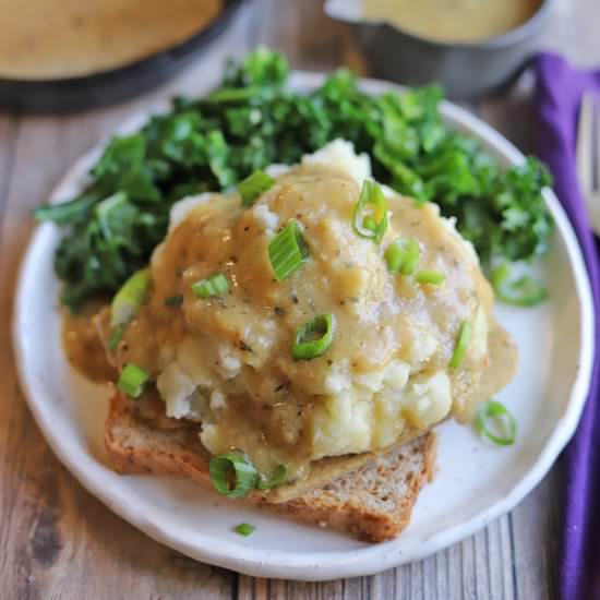 Hot open faced sandwich