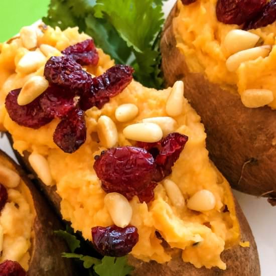 Baked and Stuffed Sweet Potatoes